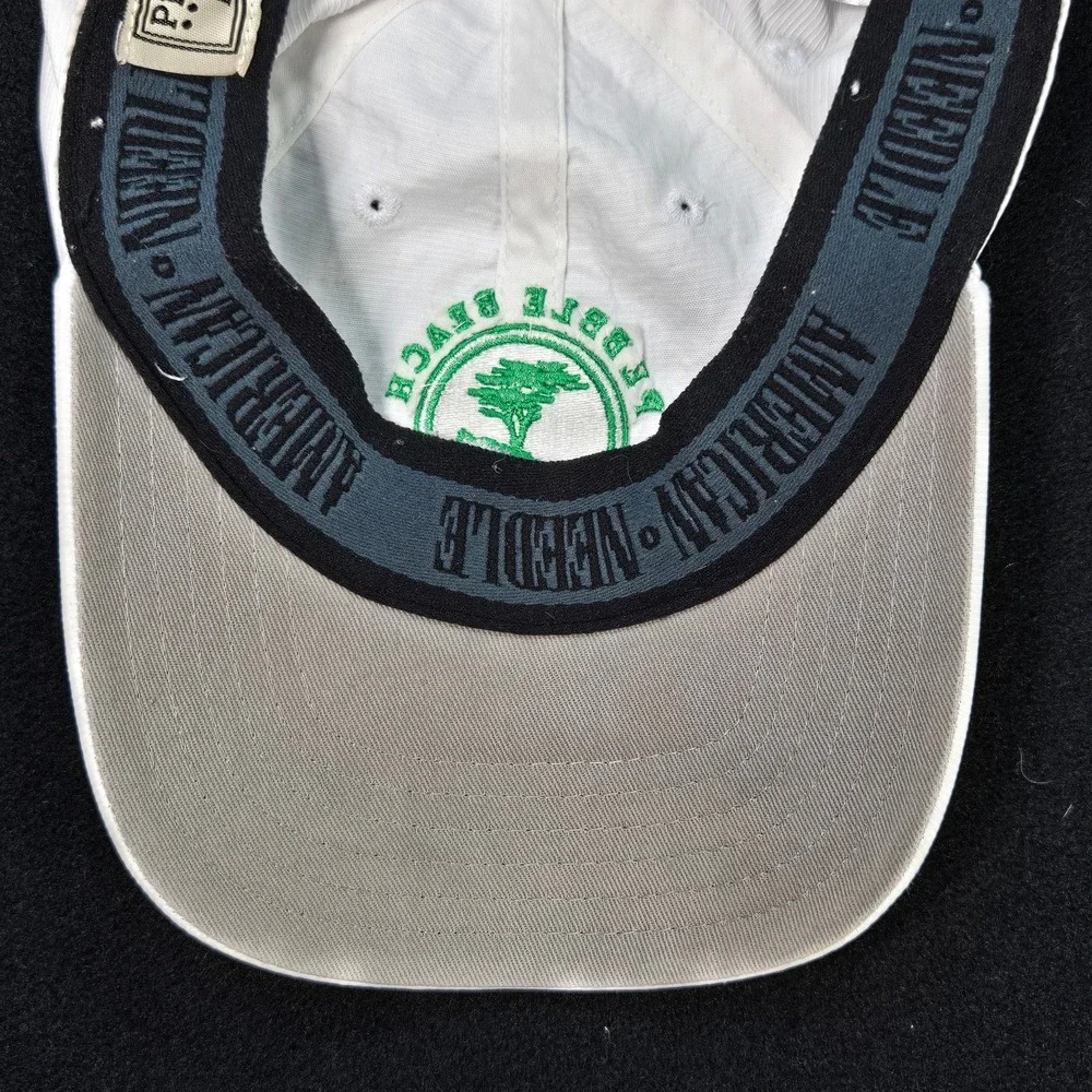 Pebble Beach American Needle Adjustable Golf Cap White California Republic Logo